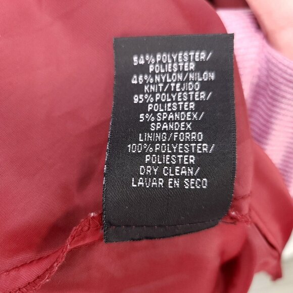 SL Fashions Party Dress Size 12 Pleated Pockets Red Black Sleeveless Open Back - Picture 7 of 13